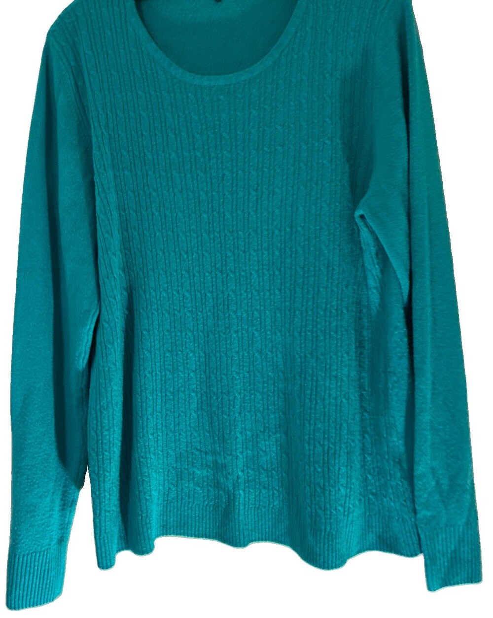 Napa Valley Sweater Top Teal Cable Knit Pullover Academia Women's  XL